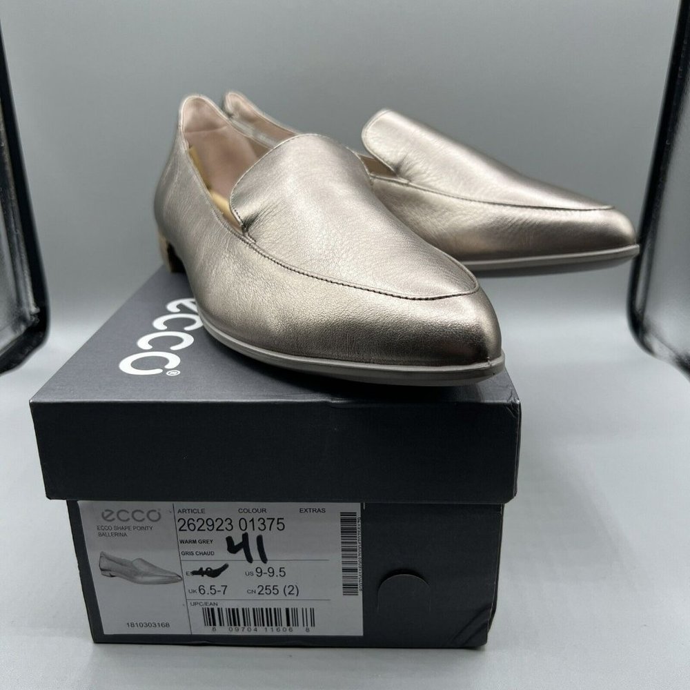 ECCO Shape Pointy Ballerina Womens Metallic‎ Slip On Shoes Size 10 EU 41